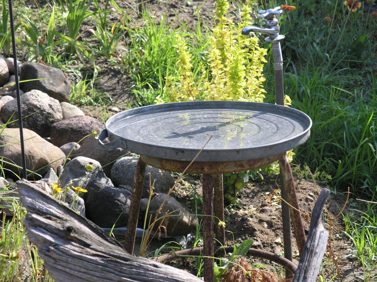 Homemade bird bath