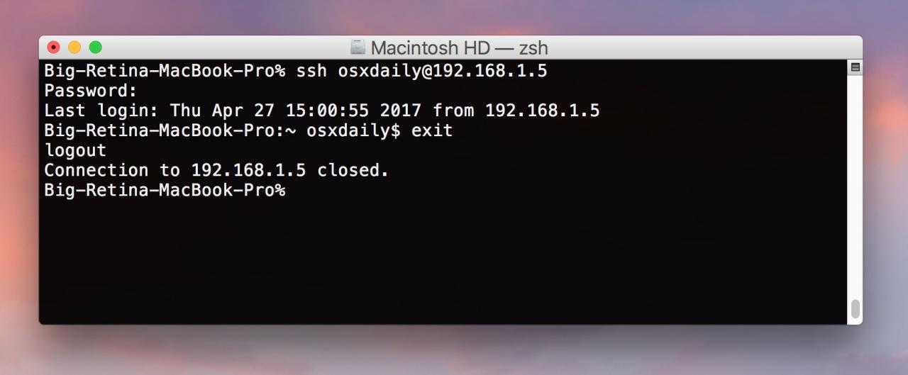 Ssh mac